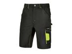 Parkside black work shorts with lime green accents.