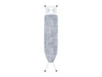 Ironing board with a blue and white striped pattern