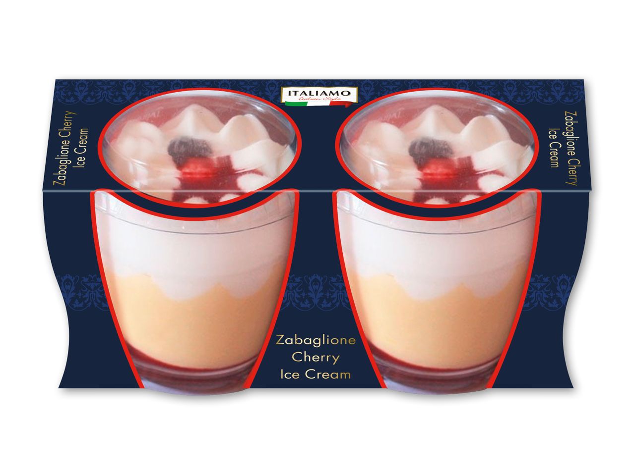 To pakker Zabaglione Cherry is i italiensk stil.