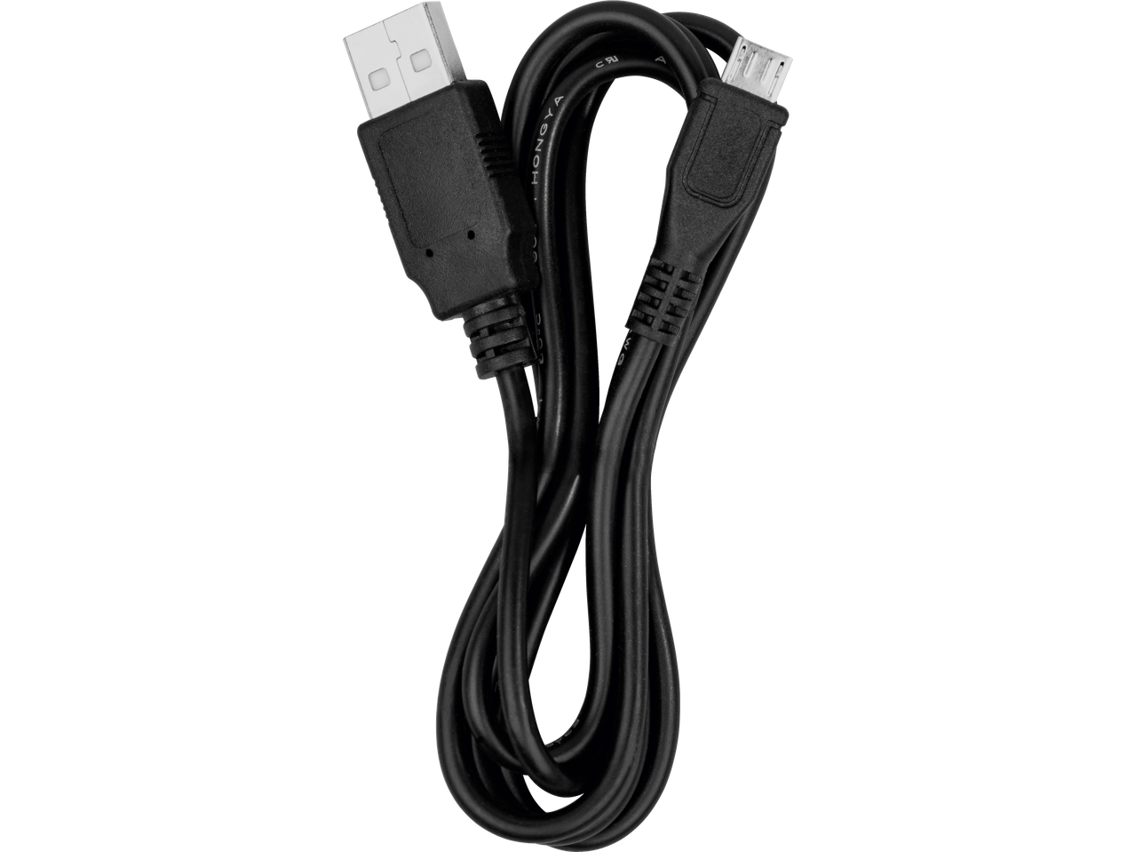 Must USB-kaabel USB-A ja Micro-USB pistikutega