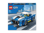 LEGO City Polizeiauto mit Minifigur auf einer Straße.