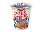 En kop Nissin Cup Noodles med rejer, Japans mest solgte.