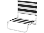 Chaise de plage pliable à rayures noires et blanches