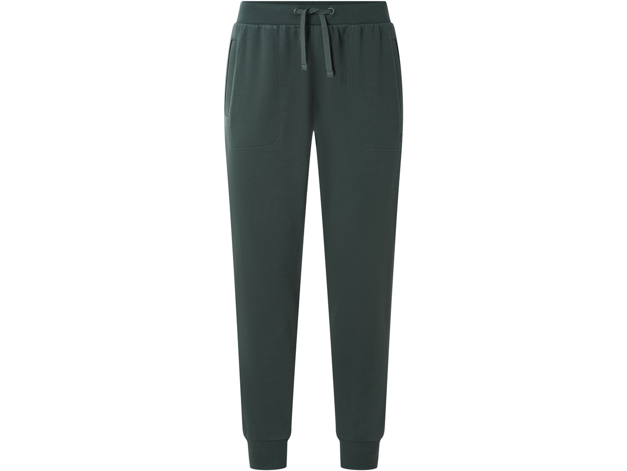 Тъмносив спортен панталон с връзки и джобове.