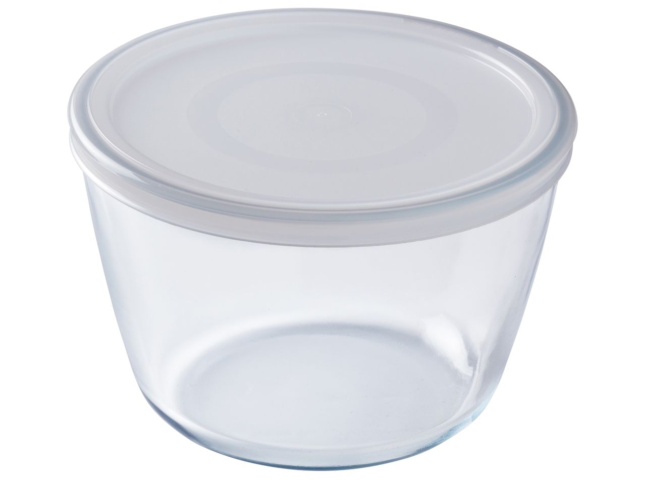 Стъклена купа Pyrex Daily® с бял капак, кръгла.