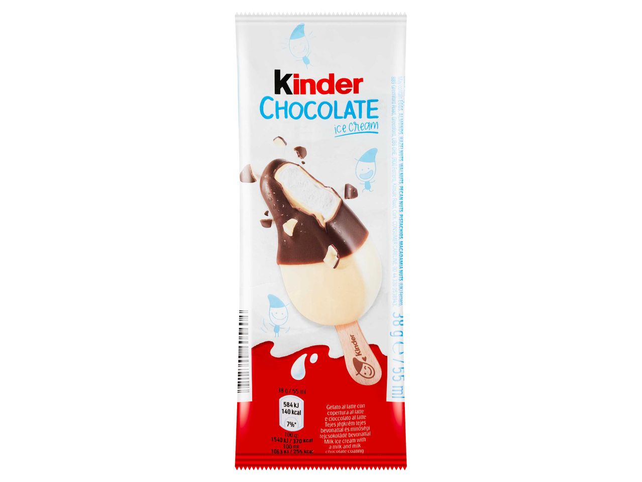Kinder csokoládé jégkrém csomagolása.