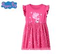 Pink dress with ruffled sleeves and a Peppa Pig graphic, featuring a sparkly tulle skirt.