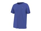 Blue short-sleeved sports t-shirt with a small grey logo on the chest.