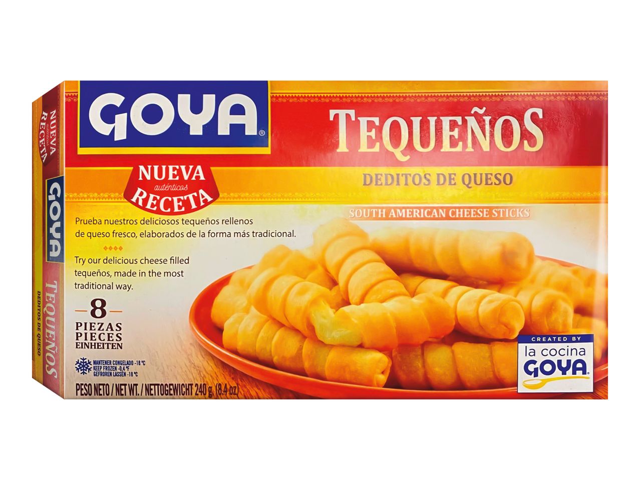 Box of South American cheese sticks, with a new recipe, 8 pieces, 240g.
