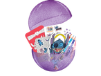 Stitch nalepnice, olovke i notes u šljokičavom jajetu.