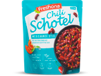 Freshona Chili Schotel Mexicaanse stijl, een vegan mix van kidneybonen en groenten in pittige saus.