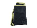 Folded black and olive green mesh bag