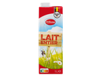 Carton de lait entier Milbona avec une scène de ferme et Nutri-Score A.