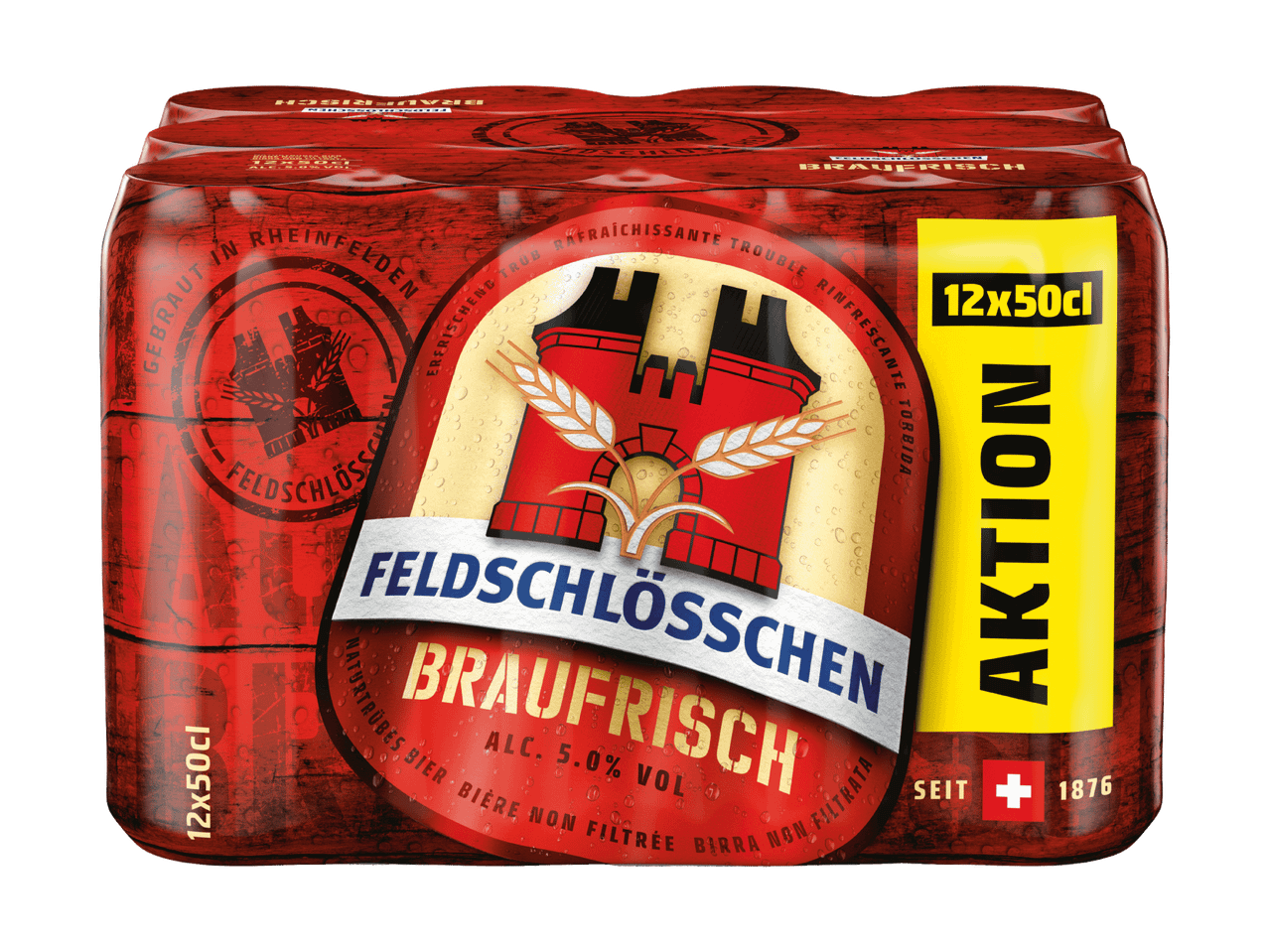 12er-Pack Feldschlösschen Braufrisch Bierdosen à 50cl