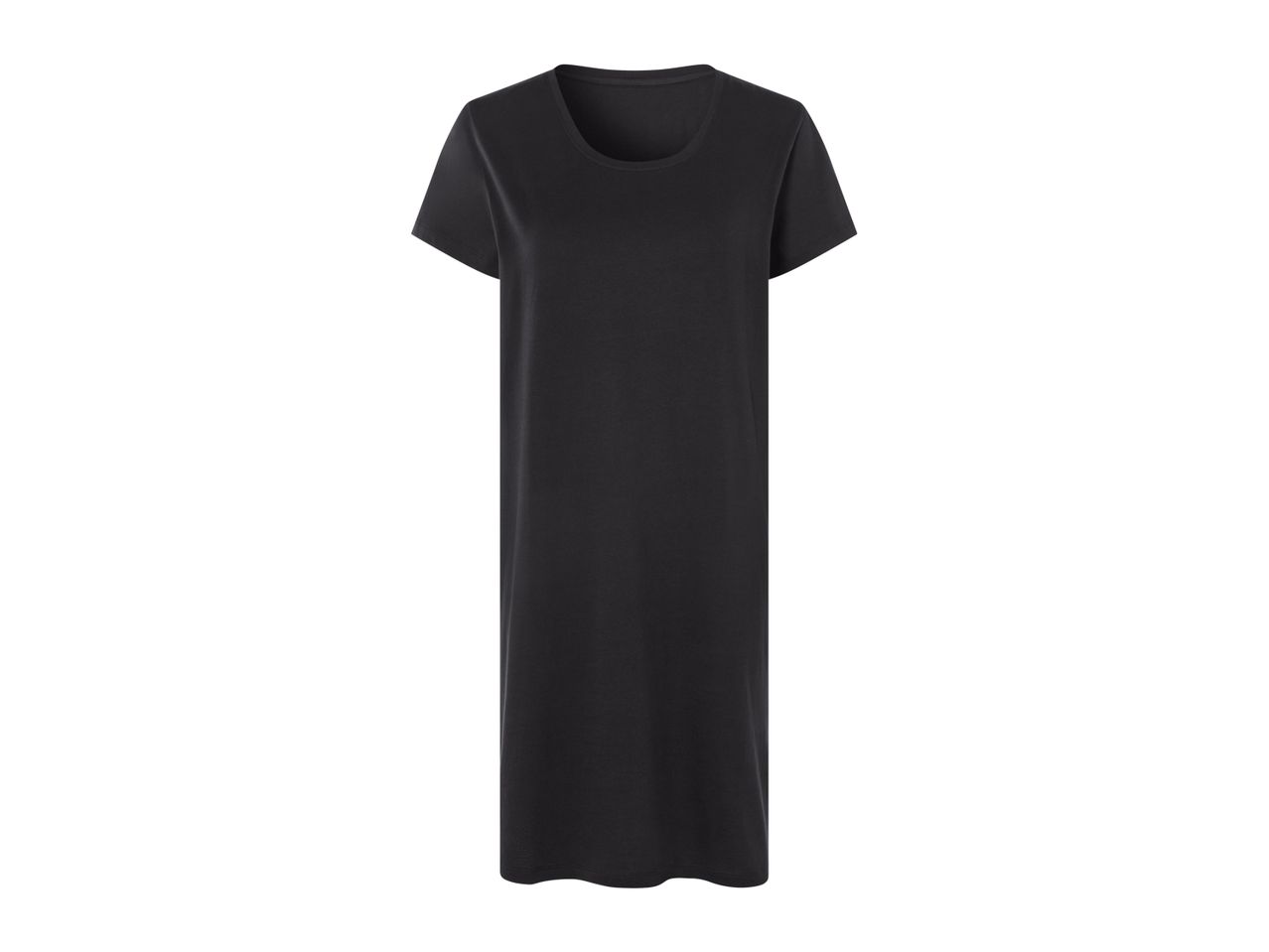 Black short-sleeved maxi t-shirt dress.