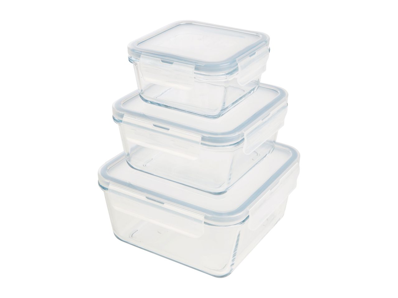 Livarno Home Square Glass Food Storage Containers - 3 Piece Set