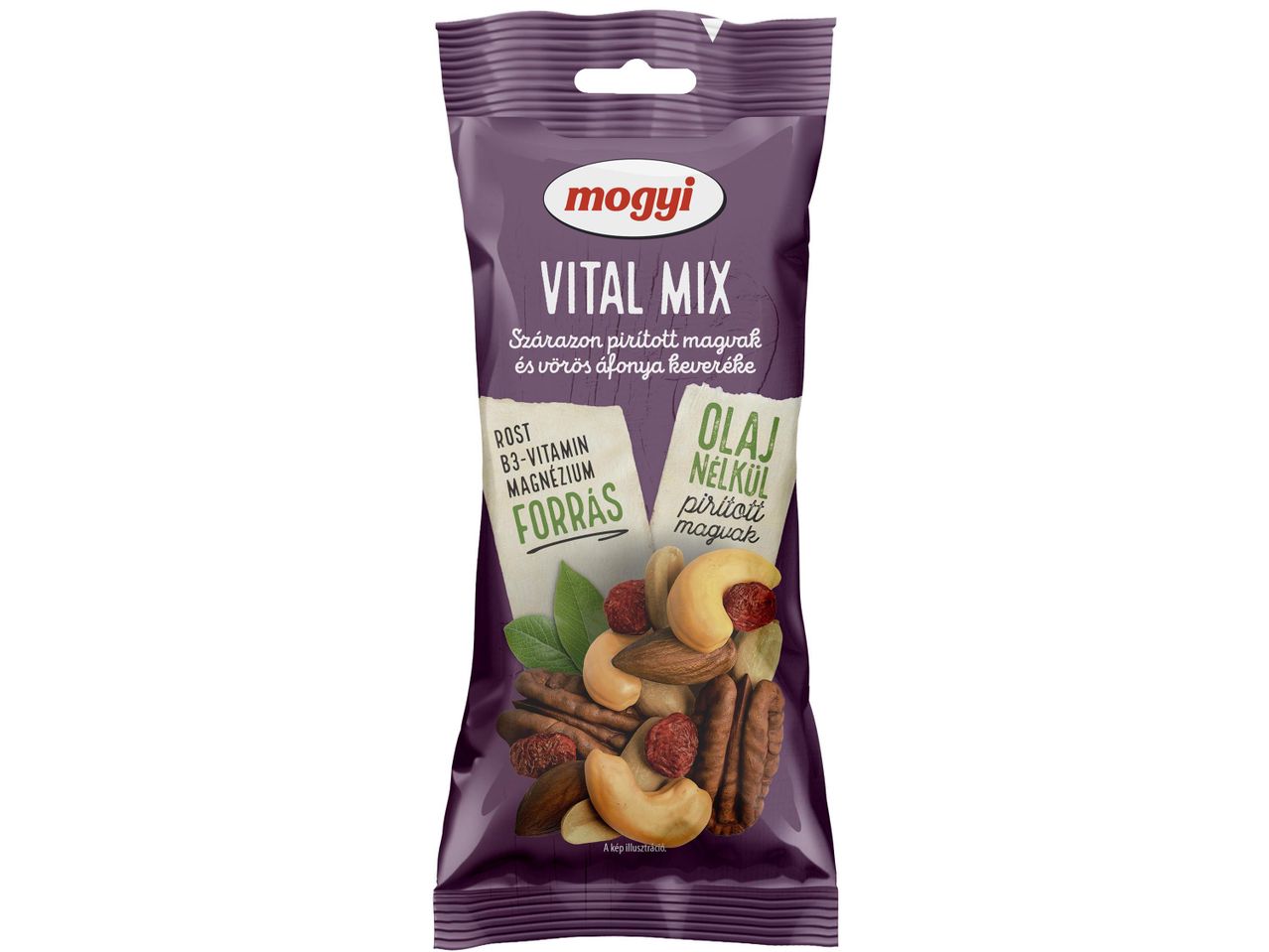 Mogyi Vital Mix szárazon pirított magvak és vörös áfonya keveréke.