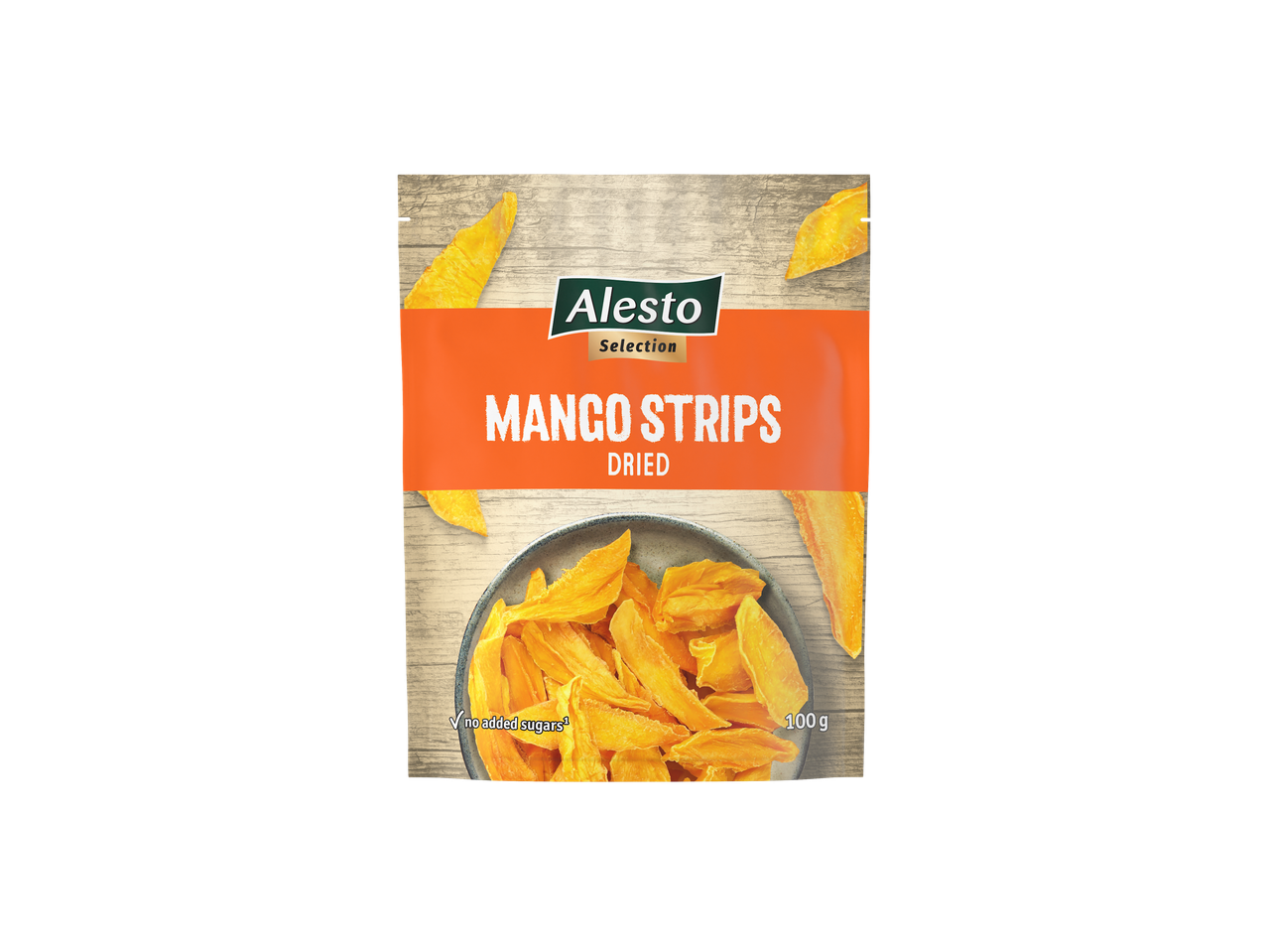 Alesto Selection Benzi de mango uscate, 100g, fără zahăr adăugat.