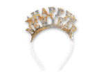 Goldenes 'Happy New Year' Stirnband mit Glitzer