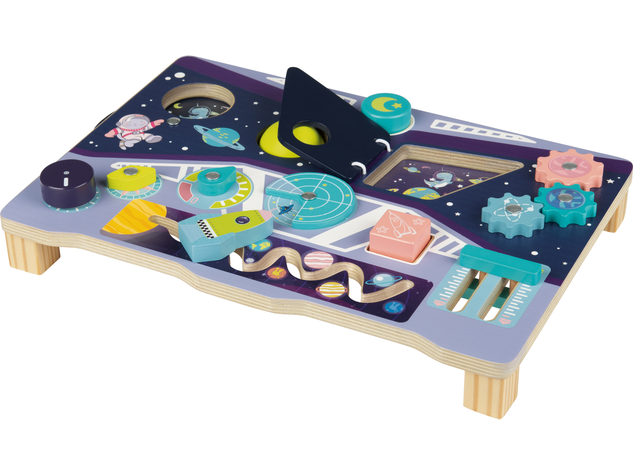 Koka interaktīvs aktivitātes galds ar kosmosa tēmu
