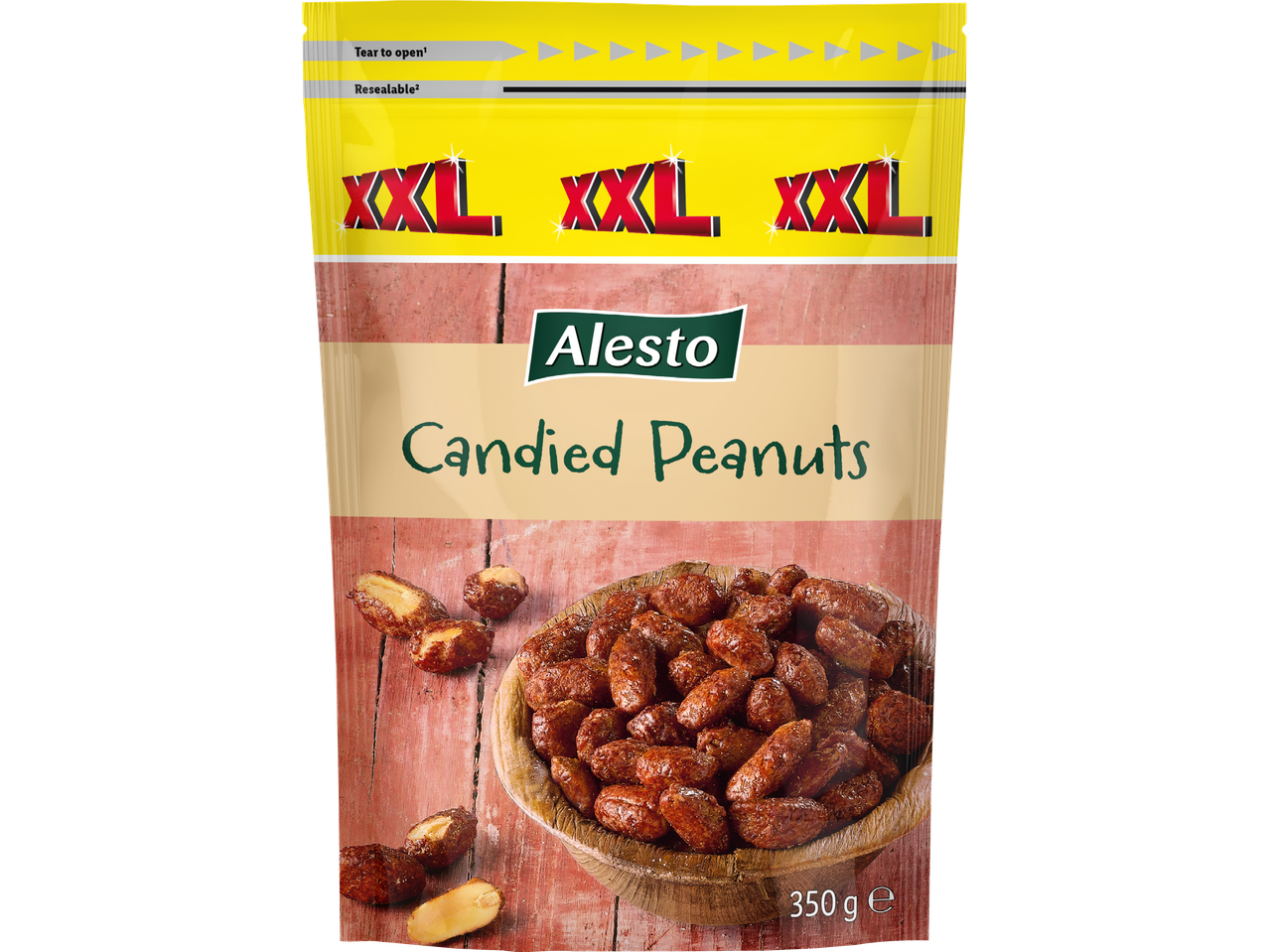 Alesto XXL kanderade jordnötter, 350g.