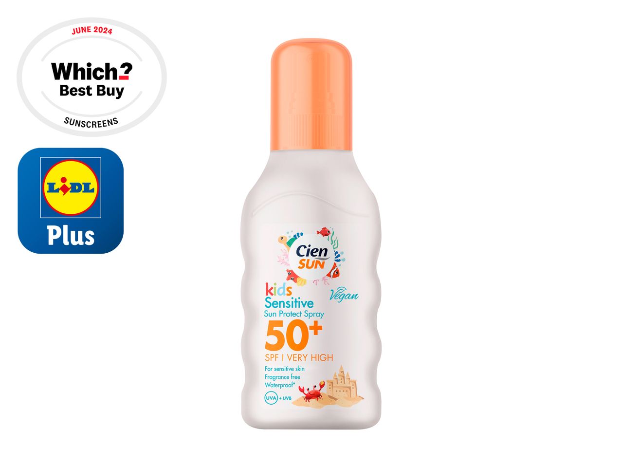 Go to full screen view: Cien Sun Kids Sensitive SPF 50 Sun Cream - Image 1