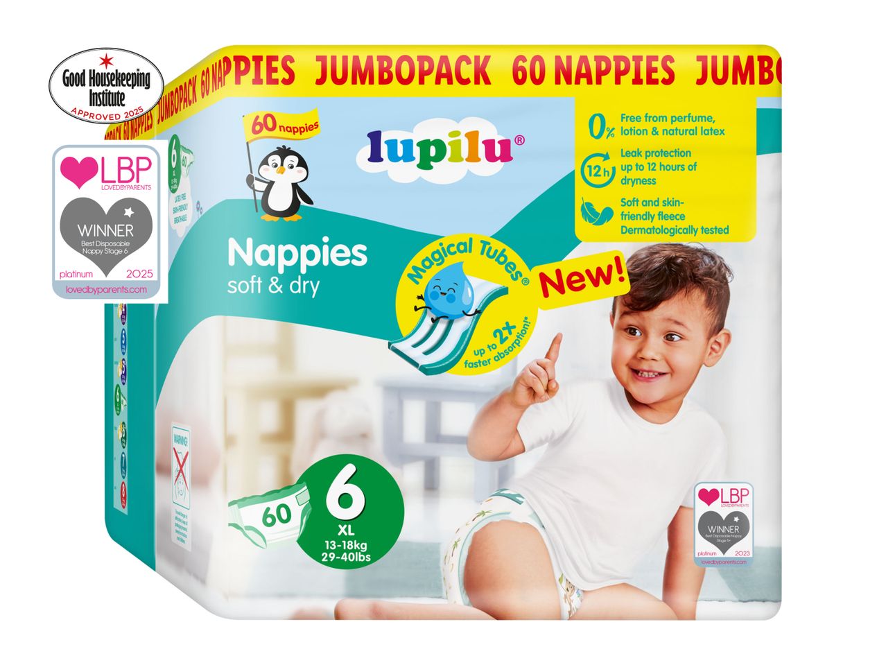 Pampers 1Up Diapers, size 6, Jumbo Pack