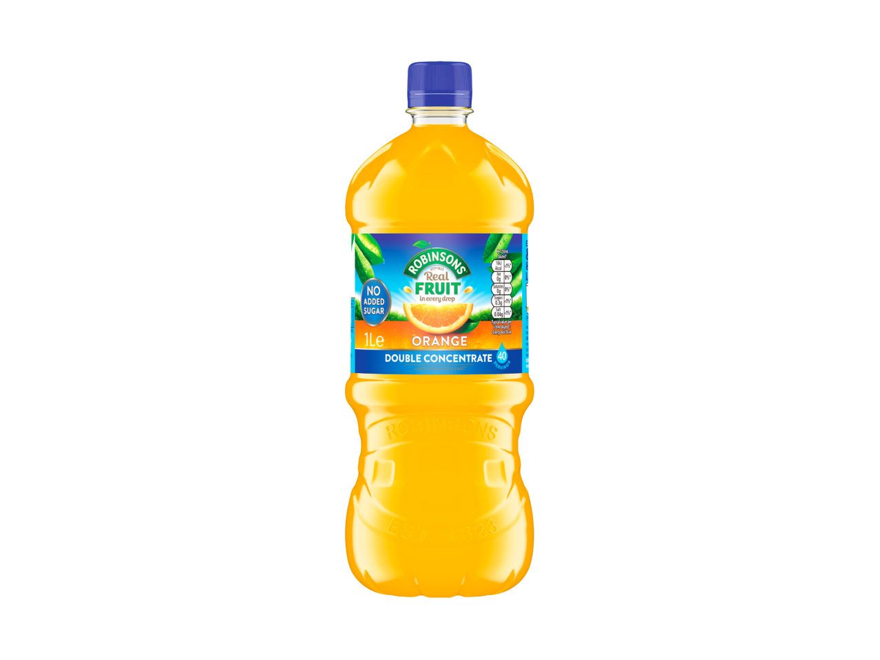 Robinsons Real Fruit orange double concentrate, no added sugar.