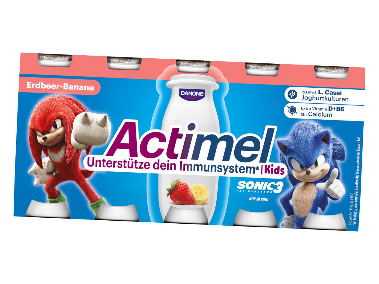 Actimel jogurti z liki Sonic the Hedgehog.