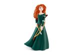 A figurine of a red-haired princess in a green dress holding a bow and arrow.