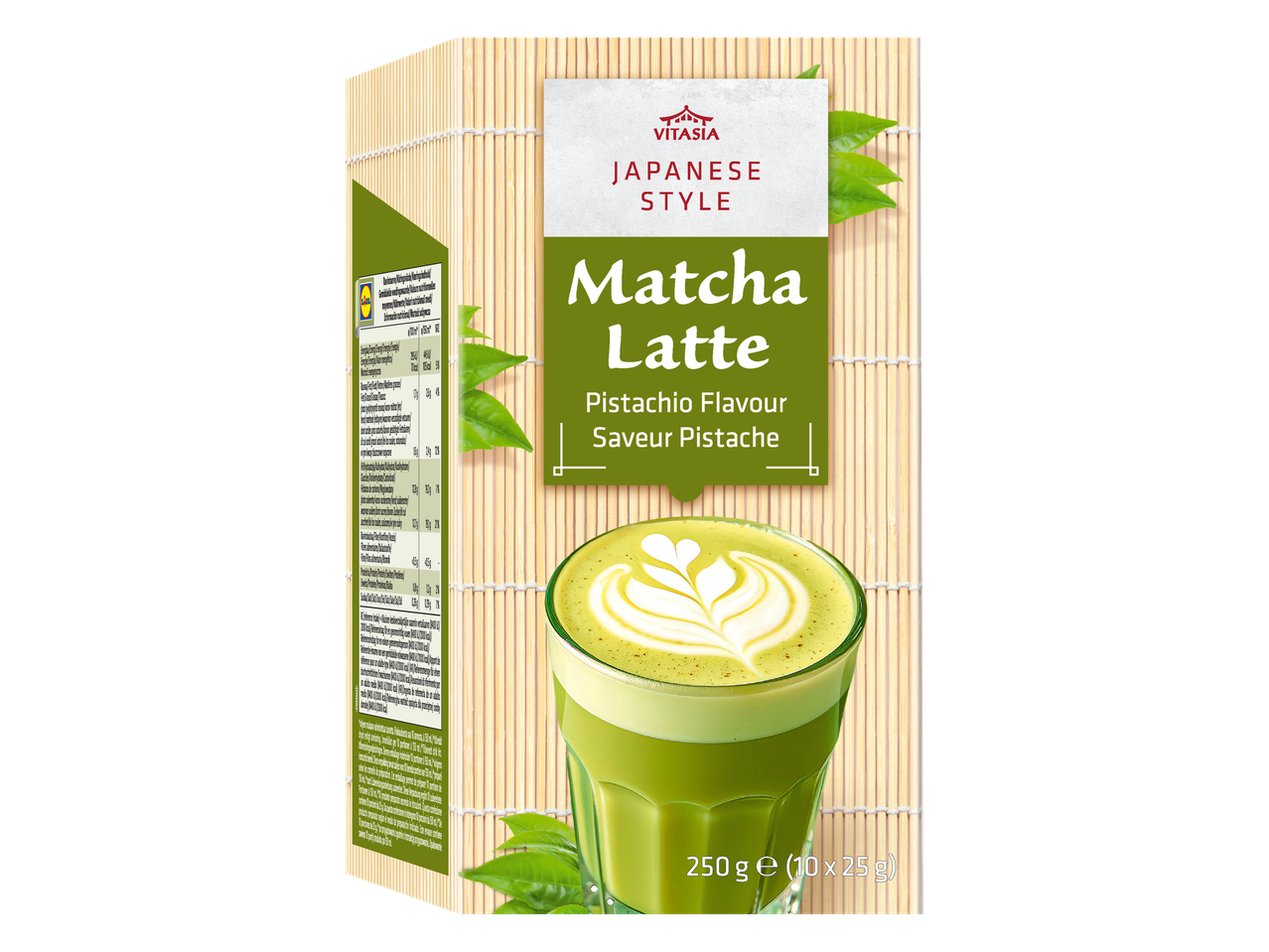 Doos Matcha Latte pistachesmaak, Japanse stijl, 250g (10x25g).