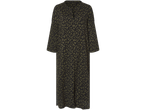 Rochie lungă cu imprimeu leopard, verde măsliniu.