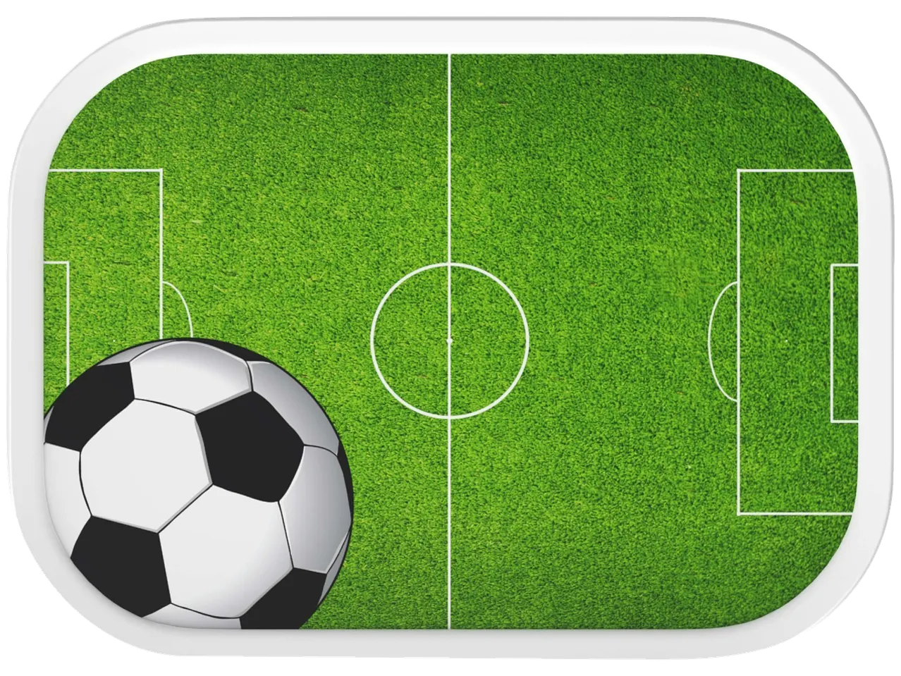 Voetbalveld met bal, ideaal om mee te spelen.