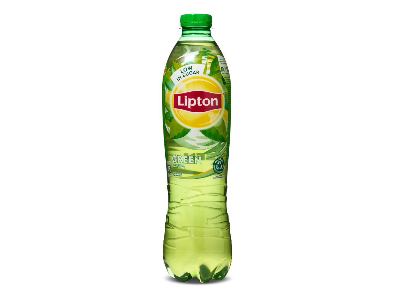 Lipton groene ijsthee in een fles: laag in suiker.