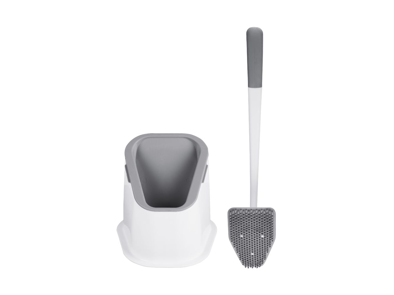 Toiletbørste og holder i moderne, minimalistisk design.
