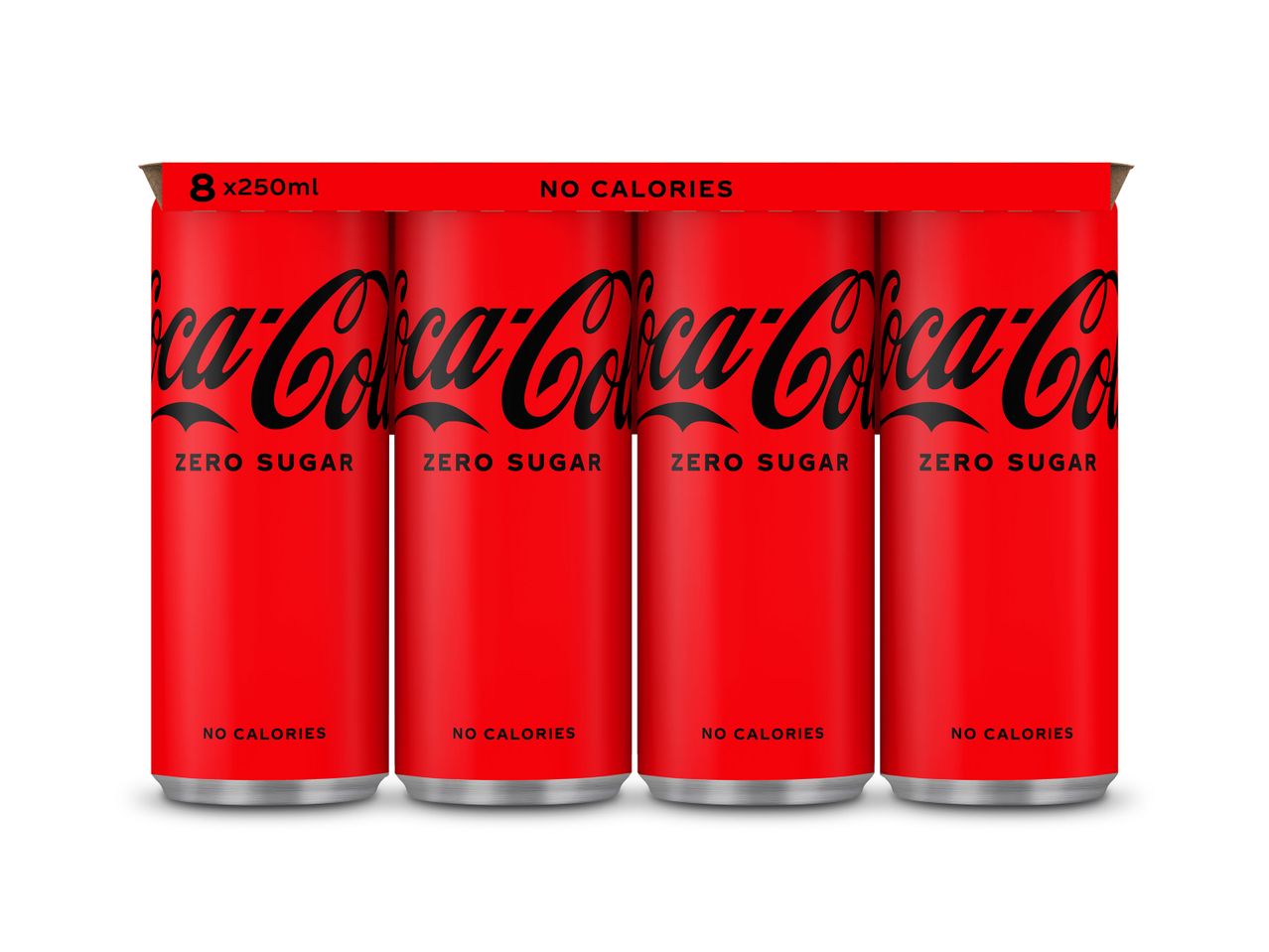Coca-Cola Zero Suiker: 8 blikjes van 250ml.