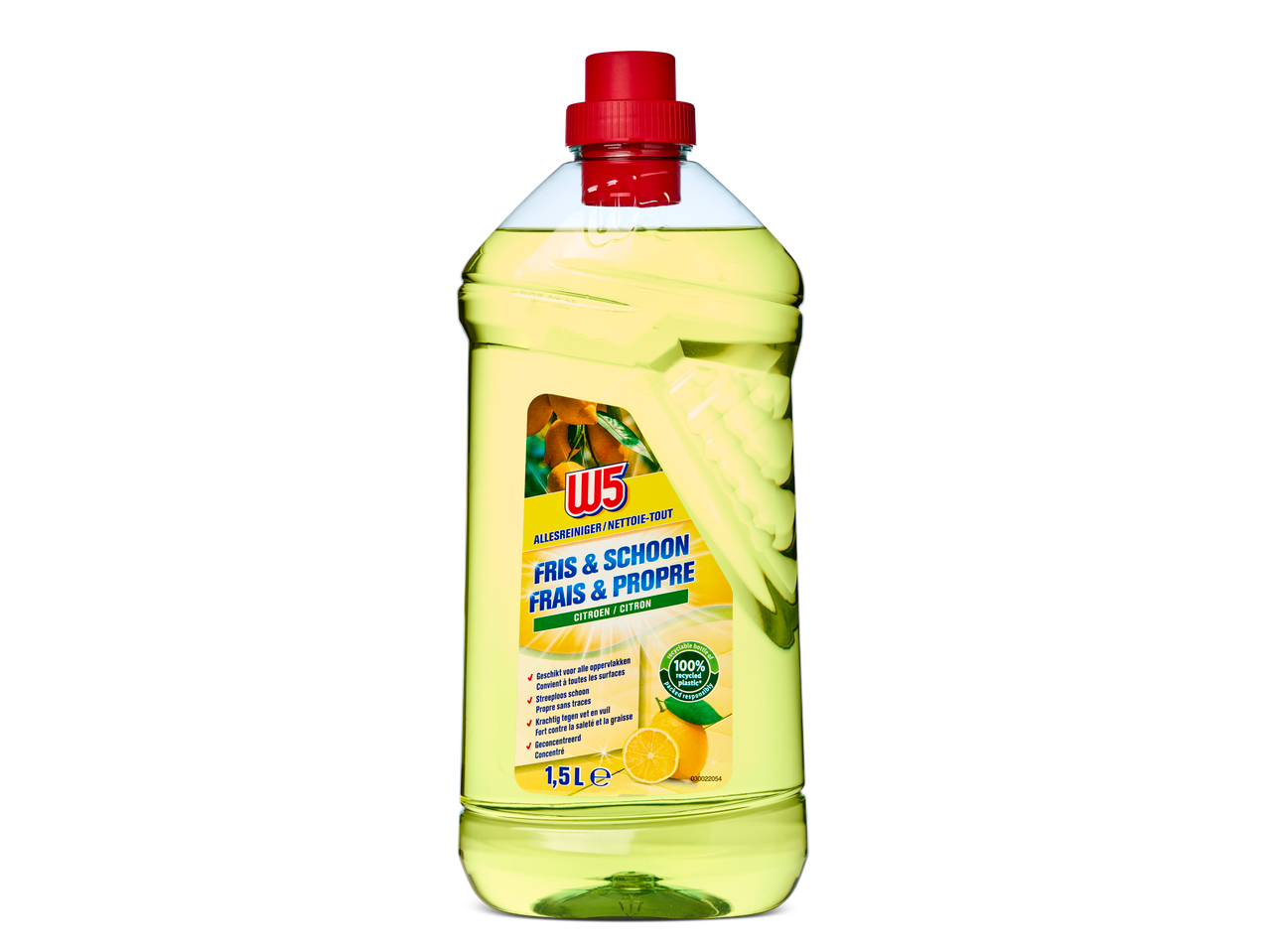 W5 citroen reinigingsmiddel, fles van 1,5L.