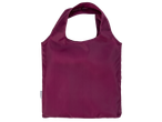 Едноцветна, сгъваема пазарска чанта в цвят бордо.