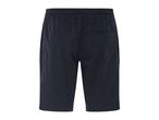 Navy blue pull-on shorts.