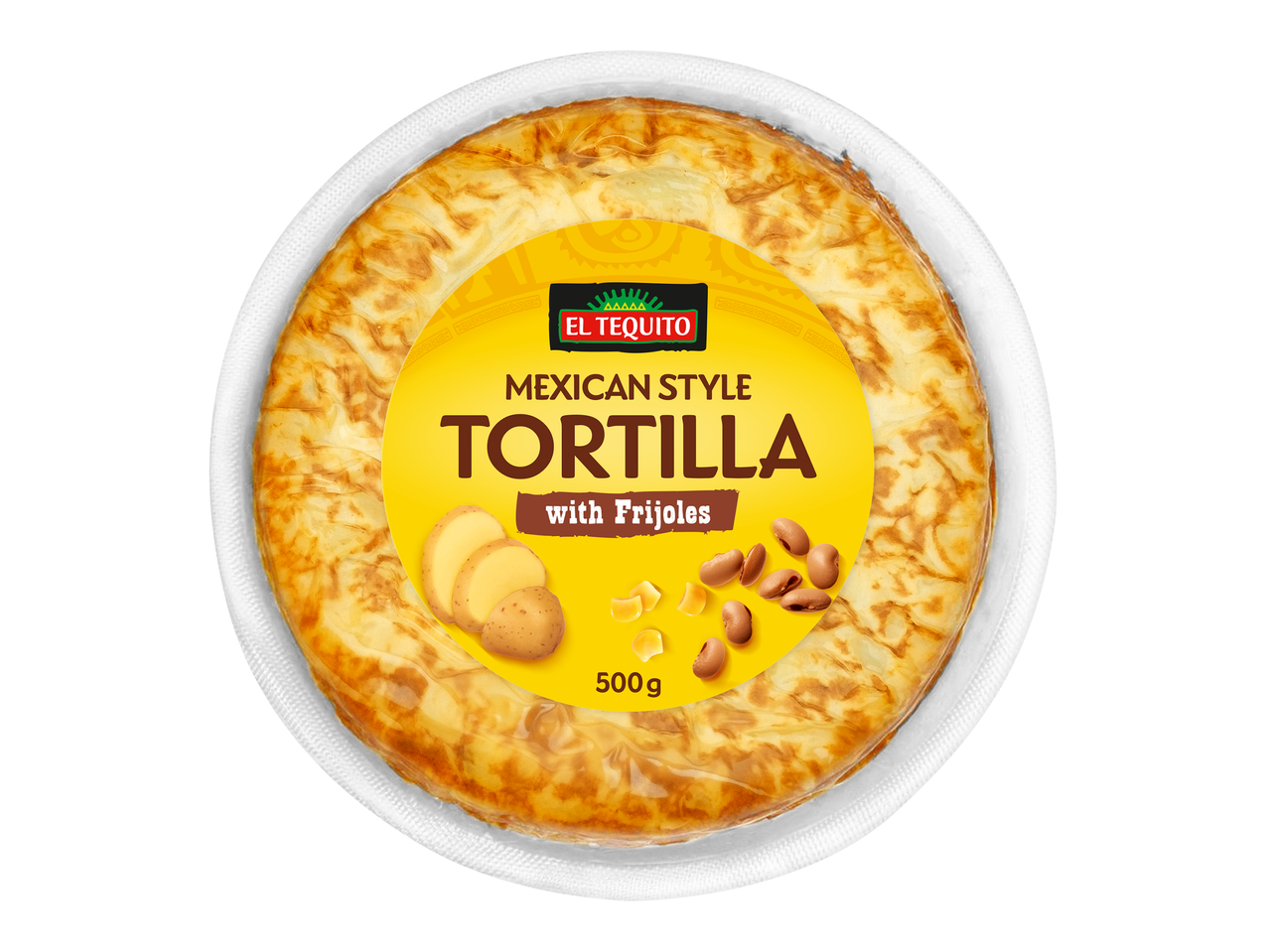Tortilla de style mexicain avec des haricots et des pommes de terre, 500g.
