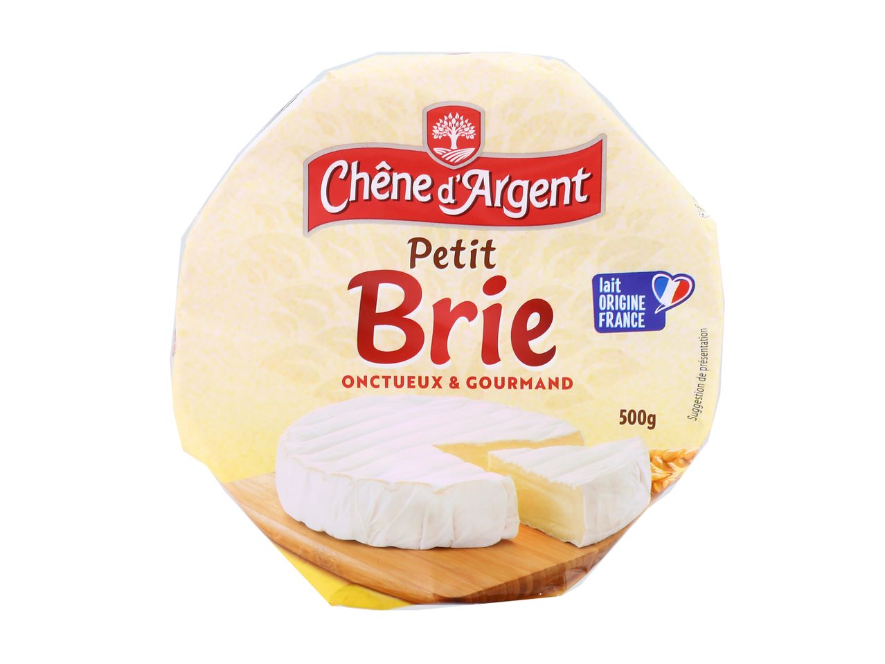 Fromage Chêne d'Argent Petit Brie, lait d'origine France.