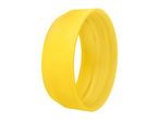 Yellow silicone ring or bracelet on a white background.
