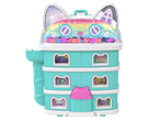 Gabby's Dollhouse toy with a rainbow glitter roof and several cat-themed rooms.