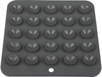 Gray silicone mat with 25 suction cups.