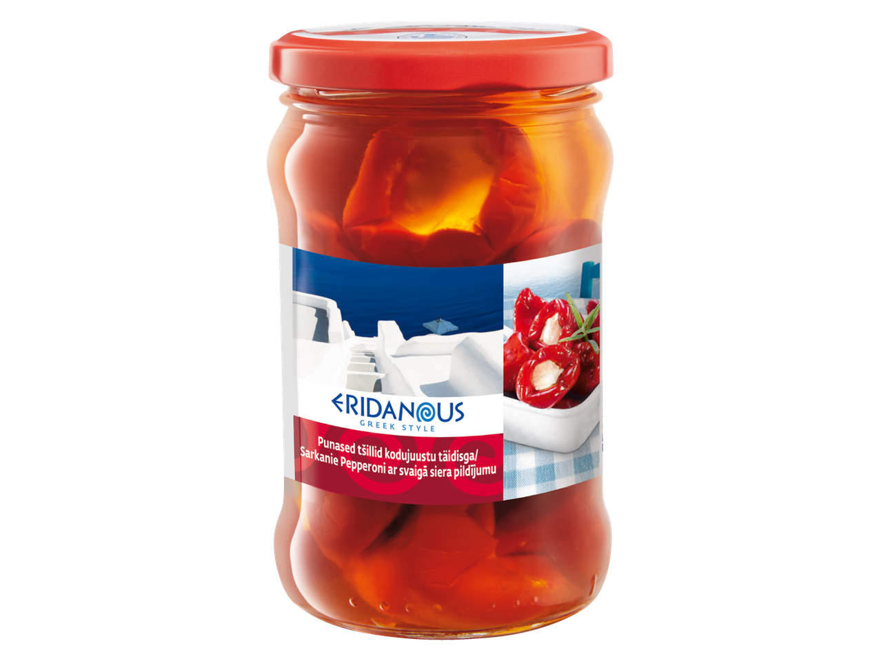 Eridanous grieķu stila marinēti sarkanie pipari.