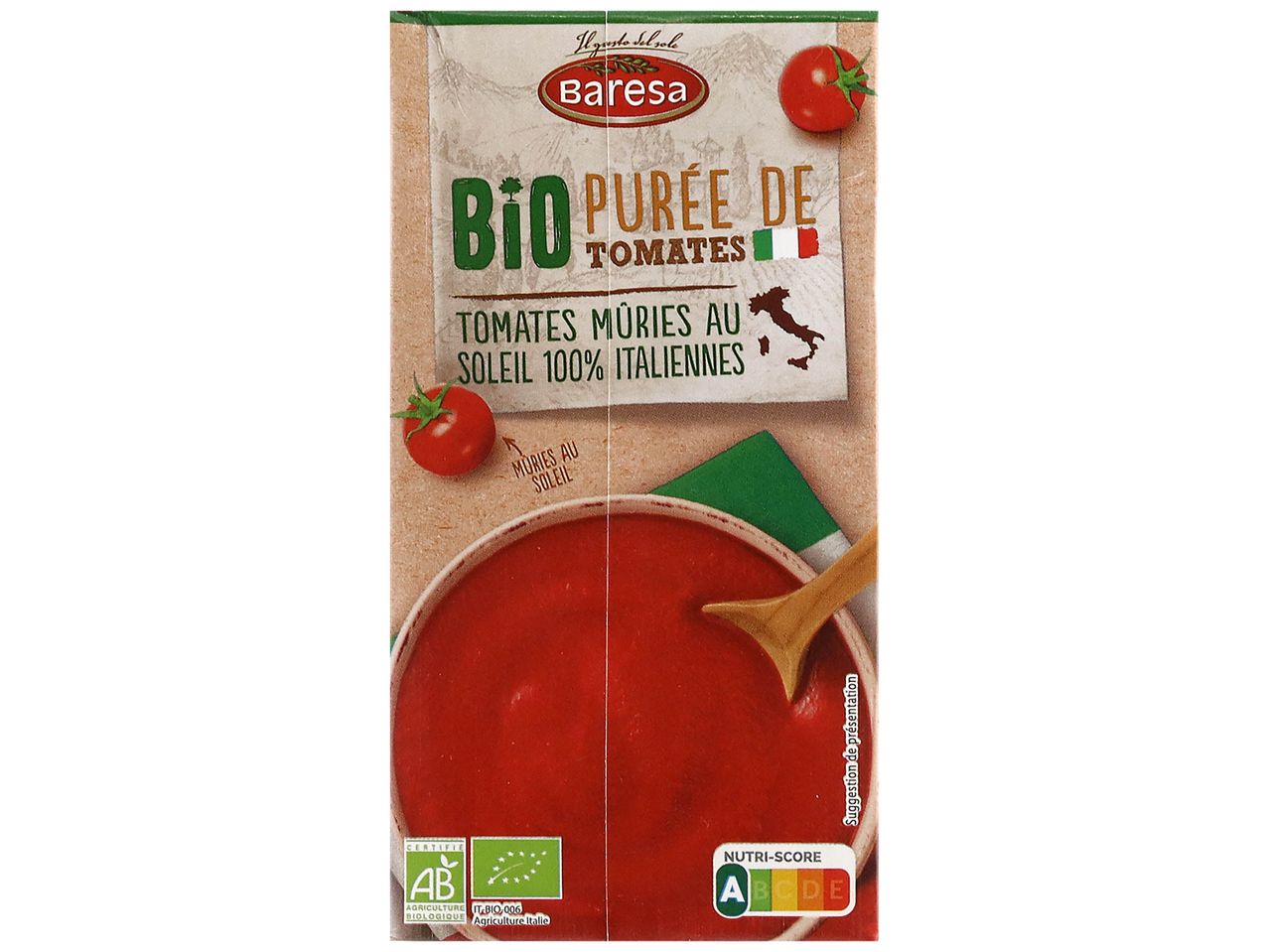 Purée de tomates bio Baresa, tomates italiennes 100%.