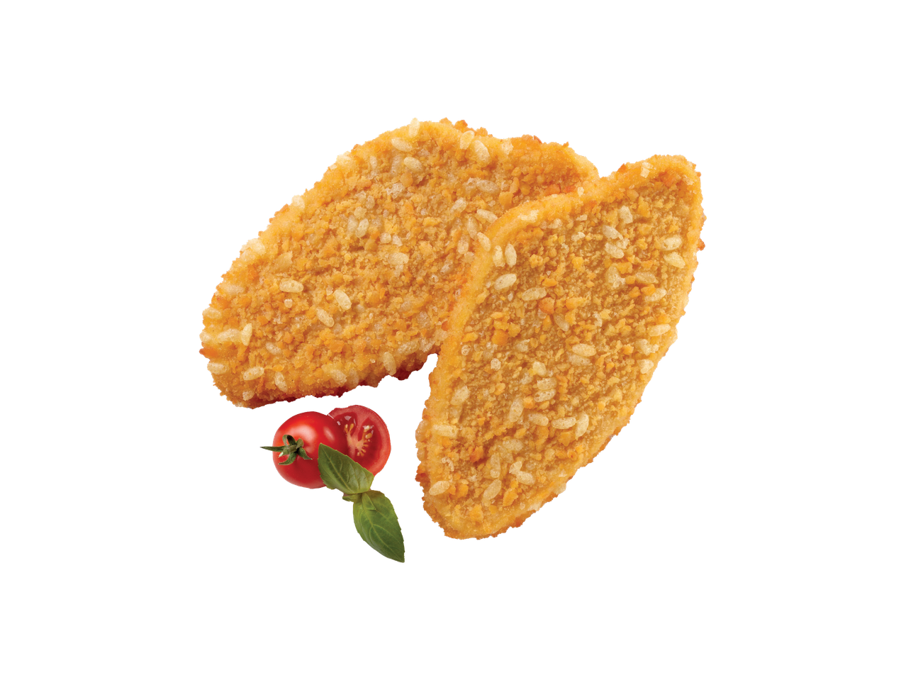 Due bocconcini di pollo impanati con peperoncino.