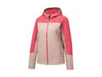 Two-tone hooded softshell jacket in pink and beige