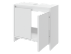 Armário de casa de banho LIVARNO branco com duas portas abertas.