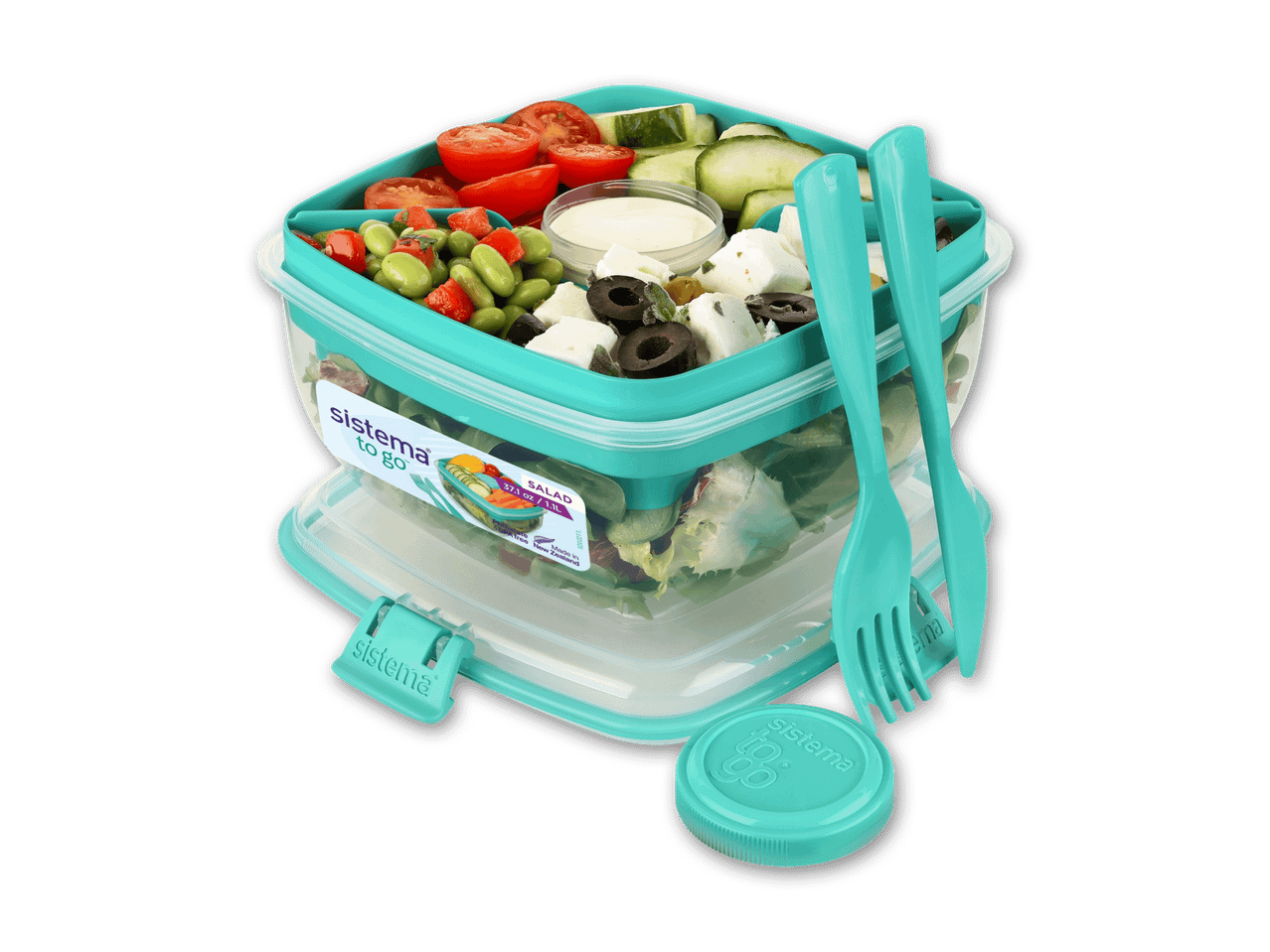 Sistema To Go Salatschüssel mit Besteck und Dressingbehälter